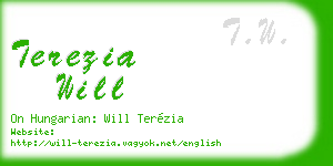 terezia will business card